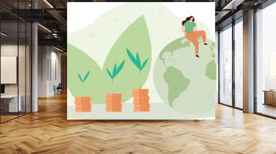 Renewable energy generation is essential for the future. Renewable energy-based green business can limit climate change and global warming. Wall mural