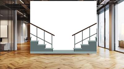 Two stairs on a white background Wall mural