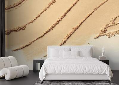 Bronzer or blusher and compact powder beige brown nude smudge white isolated background Wall mural