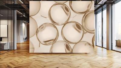 Cosmetic beige texture molecular ingredient moisturizer face skin care gel balls	 Wall mural