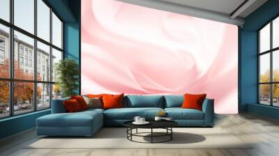 Cosmetic silky cream texture pink background Wall mural