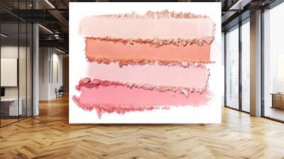 Shimmering blusher palette isolated white background medium color Wall mural