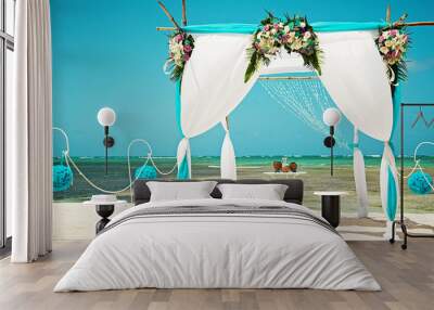 beach wedding and decoration. Wall mural