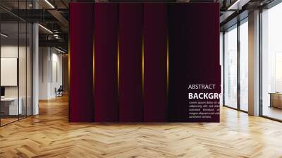 abstract background geometric liquid gradient black color and maroon gradient with gold light on the back, for posters, banners, etc., vector design copy space area eps 10 Wall mural