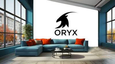 Oryx head logo design on white background Wild Animals Vector illustration Wall mural