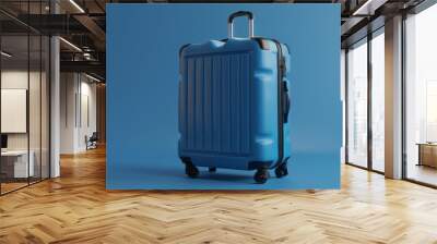 Wheeled suitcases hand luggage spinner bags set airplane baggage isolated on white Wall mural