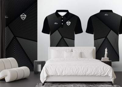 abstract black polo sport shirt sublimation jersey template Wall mural