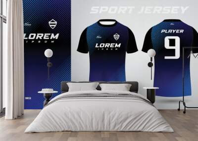 black blue t-shirt sport jersey design	 Wall mural