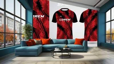 black red shirt sport jersey design Wall mural