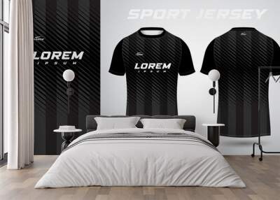 black t-shirt sport jersey design Wall mural