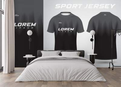 black t-shirt sport jersey design Wall mural