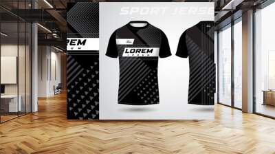 black t-shirt sport jersey design Wall mural