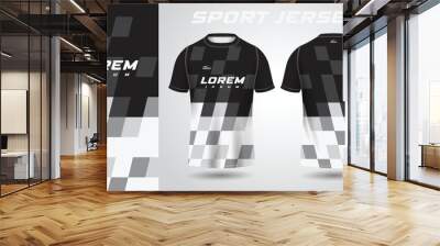 black white shirt sport jersey design Wall mural