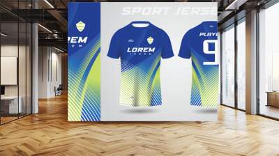 blue green t-shirt sport jersey design Wall mural