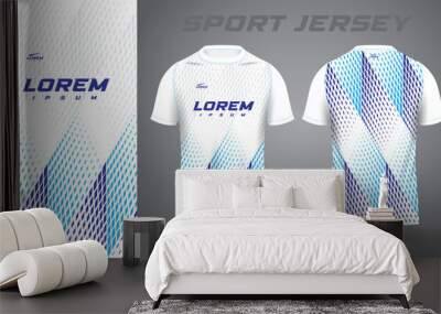 blue shirt soccer football sport jersey template design mockup Wall mural