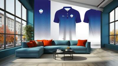 blue sublimation shirt for polo sport jersey template Wall mural