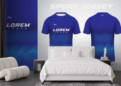 blue t-shirt sport jersey design Wall mural