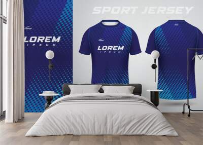 blue t-shirt sport jersey design Wall mural