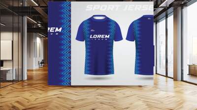 blue t-shirt sport jersey design Wall mural