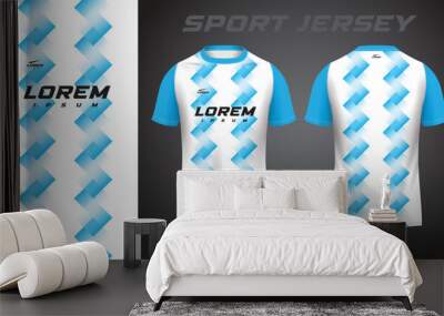 blue white shirt sport jersey design Wall mural