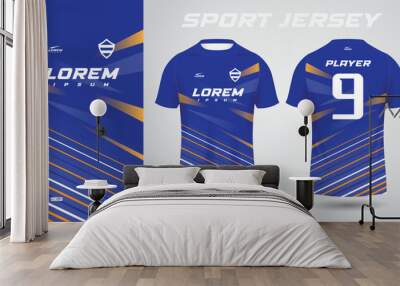 blue yellow shirt sport jersey design Wall mural