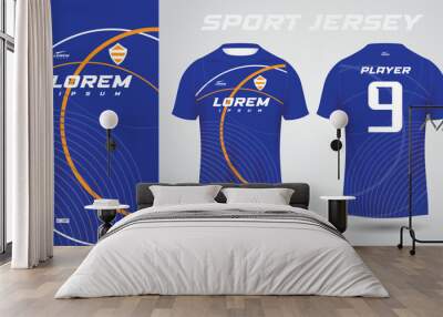 blue yellow shirt sport jersey design Wall mural