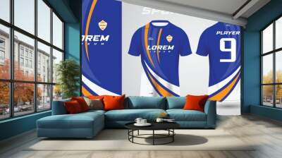 blue yellow shirt sport jersey design Wall mural