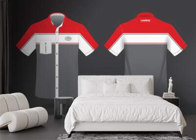 modern short sleeve shirt design for work . front and back view, Vector File Wall mural