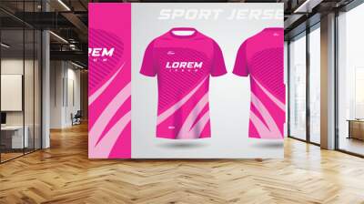 pink shirt soccer football sport jersey template design mockup Wall mural