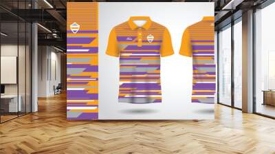 purple and yellow sublimation polo sport jersey design Wall mural