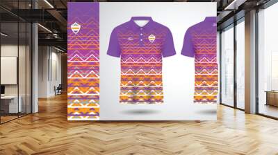 purple and yellow sublimation polo sport jersey design Wall mural