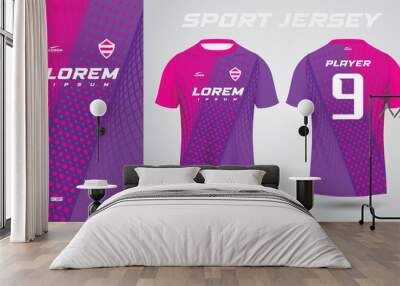 purple pink sport jersey design Wall mural