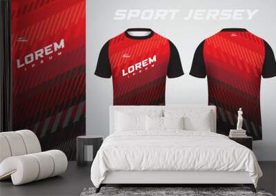 red black shirt sport jersey design Wall mural