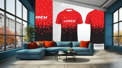 red black shirt sport jersey design Wall mural