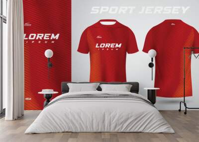 red shirt soccer football sport jersey template design mockup Wall mural