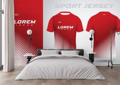 red t-shirt sport jersey design Wall mural