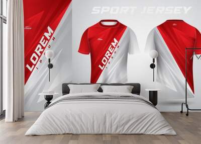 red t-shirt sport jersey design Wall mural