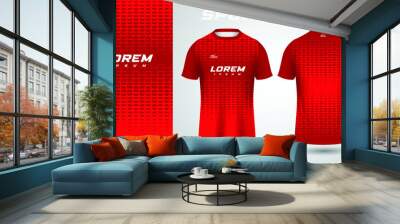 red t-shirt sport jersey design Wall mural