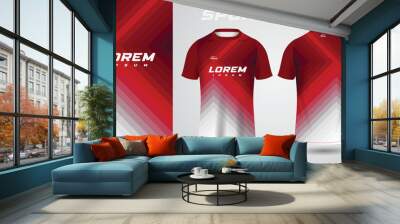 red t-shirt sport jersey design Wall mural