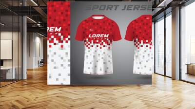 red white shirt sport jersey design Wall mural