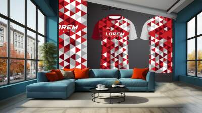 red white shirt sport jersey design Wall mural