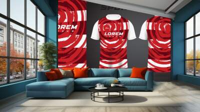 red white shirt sport jersey design Wall mural