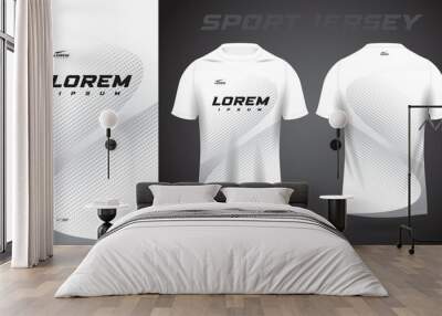 white gray shirt soccer football sport jersey template design mockup Wall mural