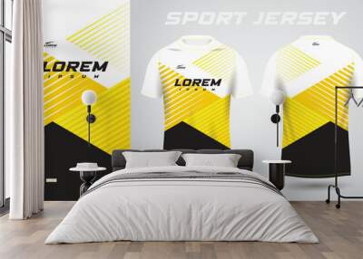 yellow black shirt soccer football sport jersey template design mockup Wall mural