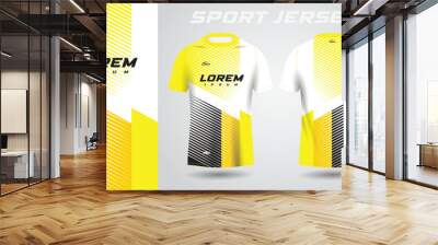 yellow black shirt soccer football sport jersey template design mockup Wall mural