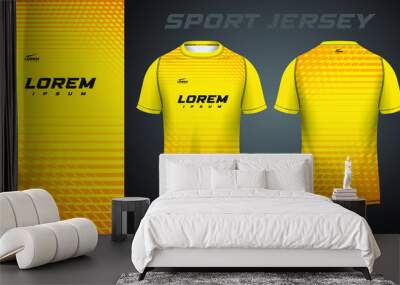 yellow t-shirt sport jersey design Wall mural