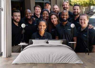 Group of People in Black Shirts Posed for Picture, Employee Appreciation Day Wall mural