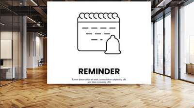 reminder thin outline icon vector design good for web or mobile app Wall mural