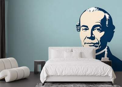 German philosopher immanuel kant blue Illustration with
Empty Space for text and quotes writing  Wall mural