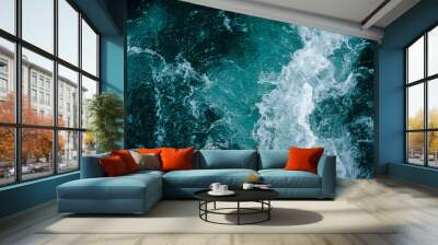 Abstract water ocean waves texture background. Wall mural